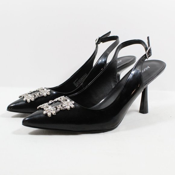 Abound Rubby Jeweled Slingback Pump - Black Patent - Picture 1 of 5